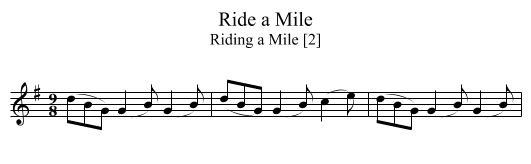 Ride a Mile - staff notation