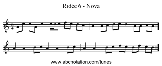 Rid&eacute;e 6 - Nova - staff notation