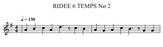 RIDEE 6 TEMPS Nø 2 - staff notation