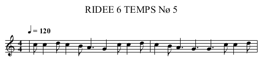 RIDEE 6 TEMPS Nø 5 - staff notation