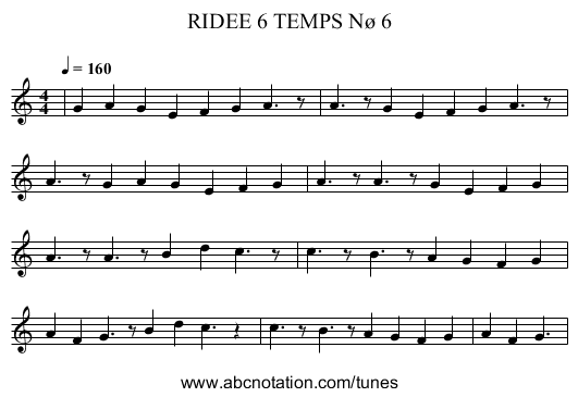 RIDEE 6 TEMPS Nø 6 - staff notation