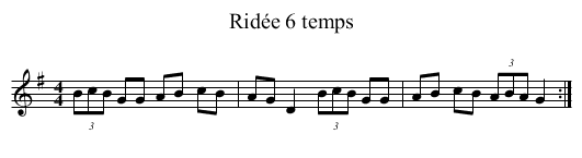 Rid&eacute;e 6 temps - staff notation