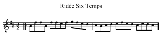 Ridée Six Temps - staff notation