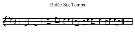 Ridée Six Temps - staff notation