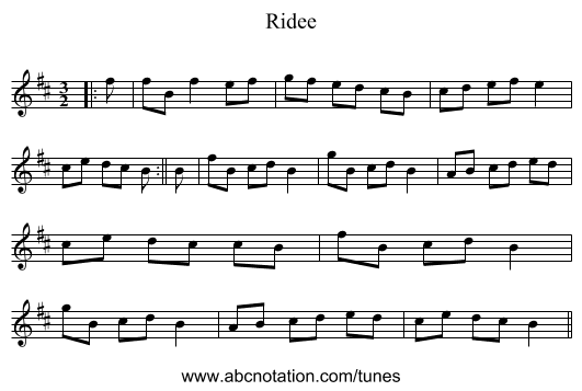 Ridee - staff notation