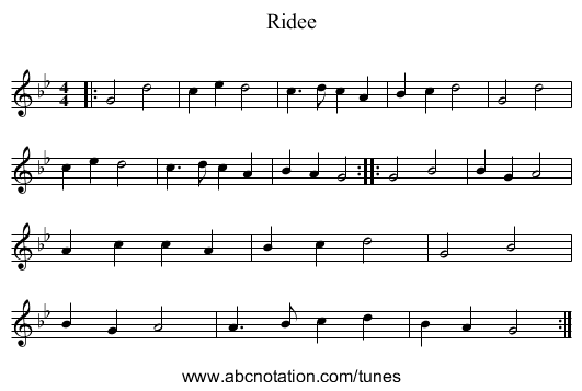 Ridee - staff notation