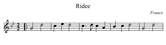 Ridee - staff notation
