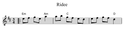 Ridee - staff notation