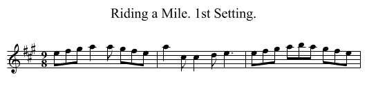 Riding a Mile. 1st Setting. - staff notation