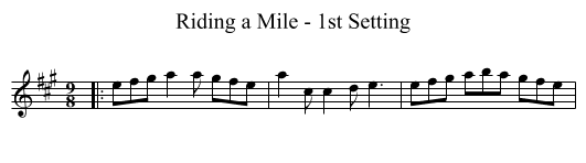 Riding a Mile - 1st Setting - staff notation