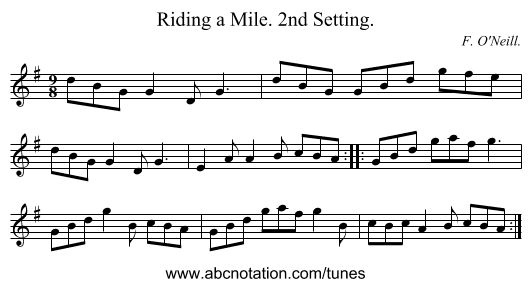 Riding a Mile. 2nd Setting. - staff notation