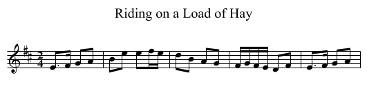 Riding on a Load of Hay - staff notation