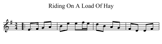 Riding On A Load Of Hay - staff notation