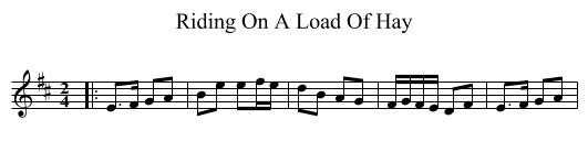 Riding On A Load Of Hay - staff notation