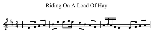 Riding On A Load Of Hay - staff notation