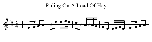 Riding On A Load Of Hay - staff notation