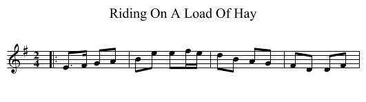 Riding On A Load Of Hay - staff notation