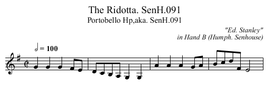 Ridotta. SenH.091, The - staff notation