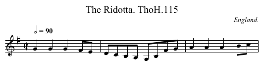Ridotta. ThoH.115, The - staff notation