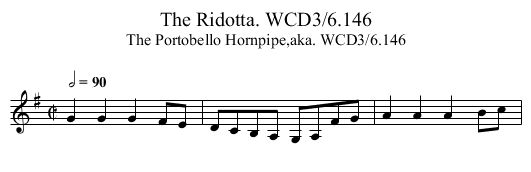Ridotta. WCD3/6.146, The - staff notation