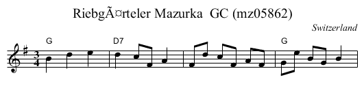 RiebgÃ¤rteler Mazurka  GC (mz05862) - staff notation