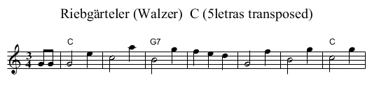 Riebg&auml;rteler (Walzer)  C (5letras transposed) - staff notation