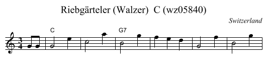 Riebgärteler (Walzer)  C (wz05840) - staff notation