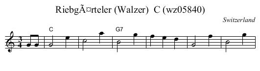 RiebgÃ¤rteler (Walzer)  C (wz05840) - staff notation