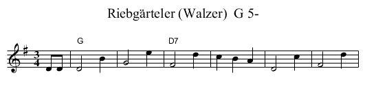 Riebg&auml;rteler (Walzer)  G 5- - staff notation