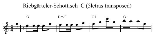 Riebg&auml;rteler-Schottisch  C (5letras transposed) - staff notation