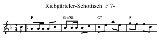 Riebg&auml;rteler-Schottisch  F 7- - staff notation