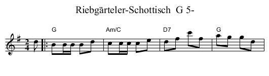 Riebg&auml;rteler-Schottisch  G 5- - staff notation