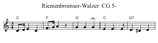 Riemenbromser-Walzer  CG 5- - staff notation