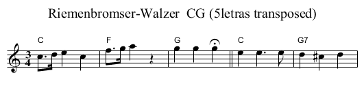 Riemenbromser-Walzer  CG (5letras transposed) - staff notation