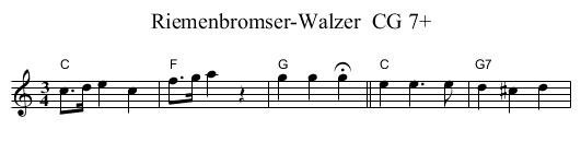 Riemenbromser-Walzer  CG 7+ - staff notation