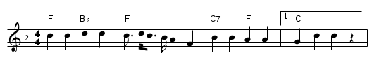 Riepe garste - staff notation