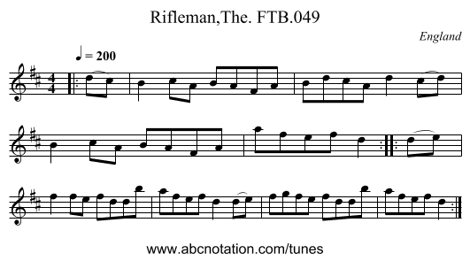 Rifleman,The. FTB.049 - staff notation