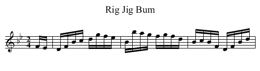 Rig Jig Bum - staff notation
