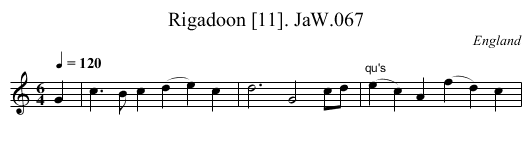 Rigadoon [11]. JaW.067 - staff notation