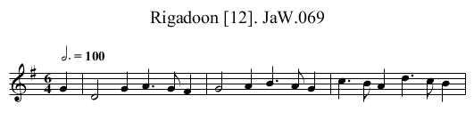 Rigadoon [12]. JaW.069 - staff notation