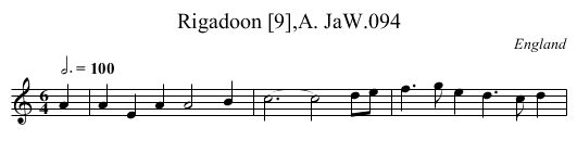 Rigadoon [9],A. JaW.094 - staff notation