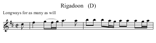 Rigadoon   (D) - staff notation