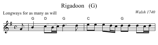 Rigadoon   (G) - staff notation