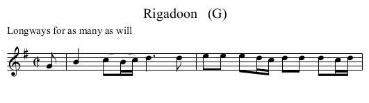 Rigadoon   (G) - staff notation