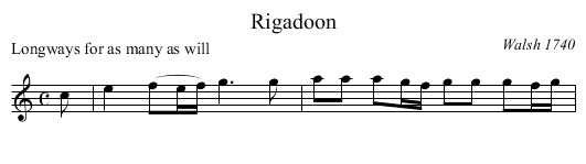 Rigadoon - staff notation