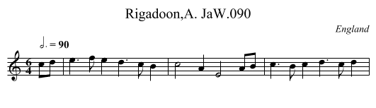 Rigadoon,A. JaW.090 - staff notation