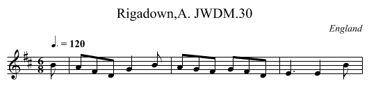 Rigadown,A. JWDM.30 - staff notation