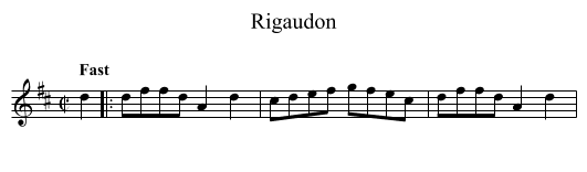 Rigaudon - staff notation