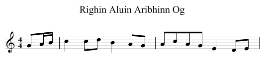 Righin Aluin Aribhinn Og - staff notation