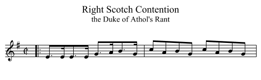 Right Scotch Contention - staff notation